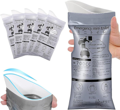 2 Disposable Travel Urine Bags (700 ml) – Portable Emergency Toilet Bags for Adults & Kids