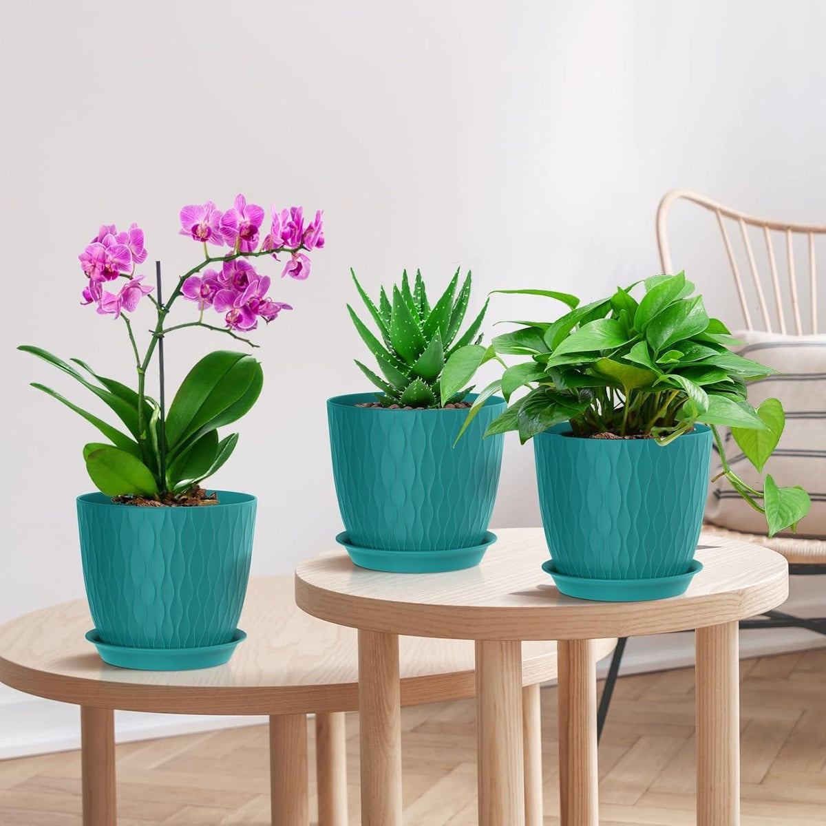 (Pack of 5) 7-inch Plant Pots – Blue