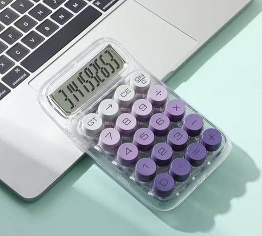 Transparent Pastel Calculator | Cute Handheld Calculator for School & Office